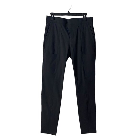 Athleta Hiking Black Zip Nylon Wander Stash Skinny Stretch Pants Women Size 6 - Picture 2 of 9